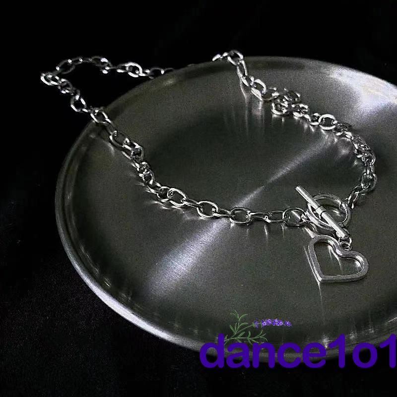 Dây chuyền mặt hình trái tim màu sắc trơn thời trang cho nữ