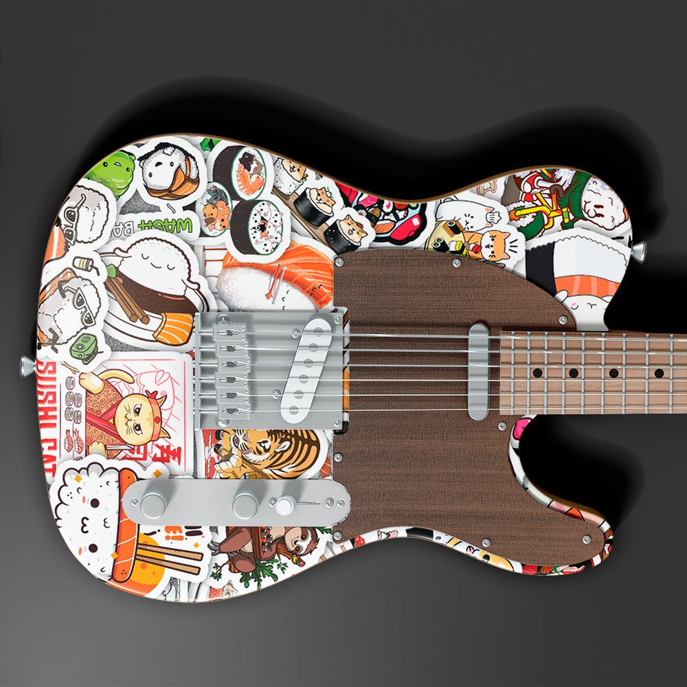 Set 50 cái Sticker Sushi, Hình Dán Sushi Chống Nước, Decal Sushi Cute dán mũ bảo hiểm, vali, latop