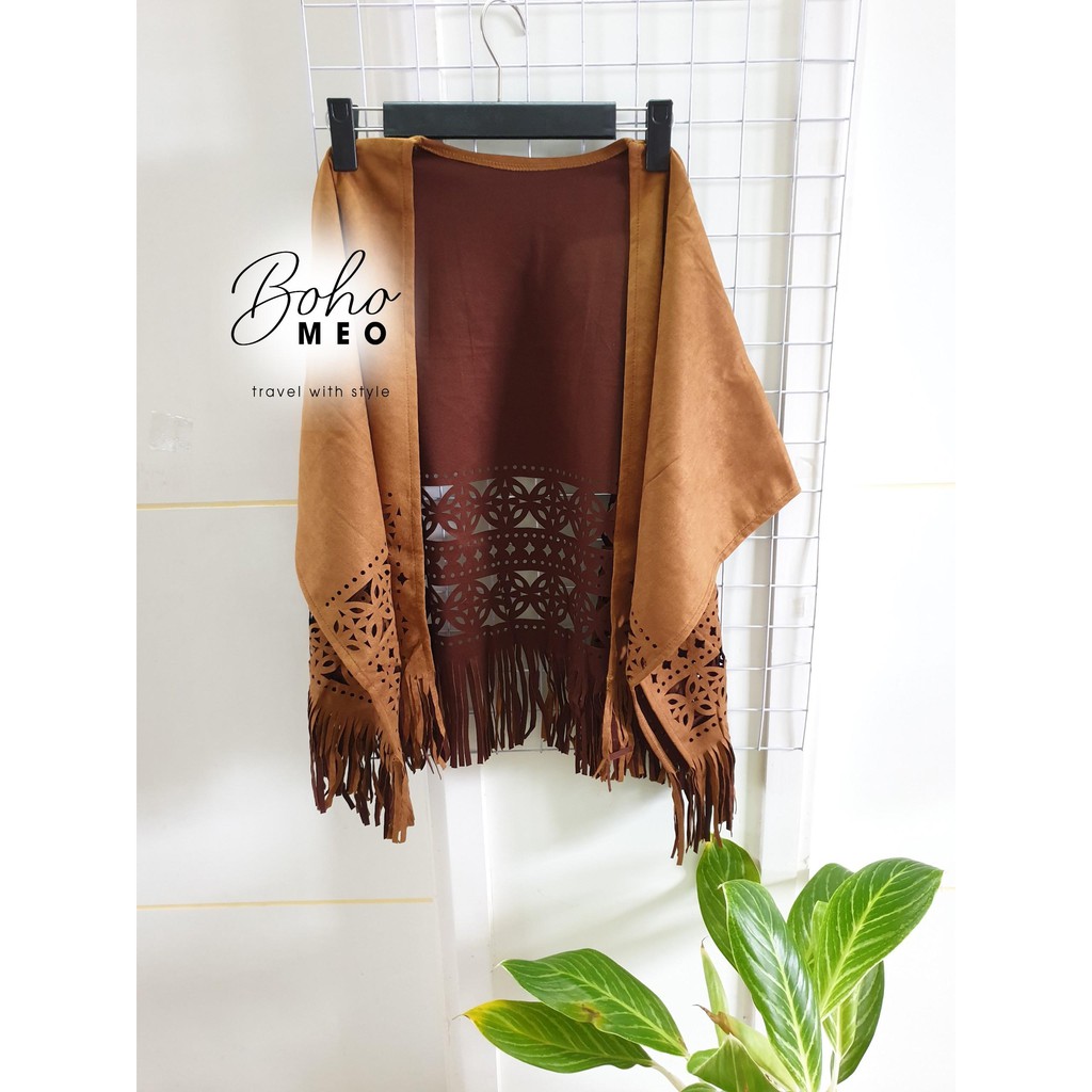 Áo khoác da lộn Boho