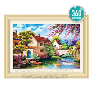 Tranh đính đá Phong Cảnh Ngôi Nhà Ven Sông 71185