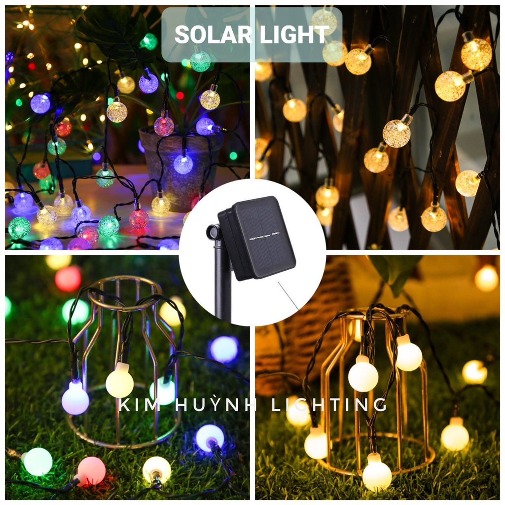 Dây đèn Led năng lượng mặt trời Cherry ball trang trí sân vườn, cảnh quan ngoài trời