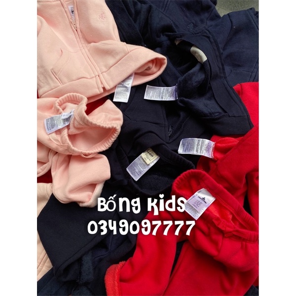 Bộ Nỉ Kéo Khoá Bé Trai &amp; Bé Gái Tai Gấu G