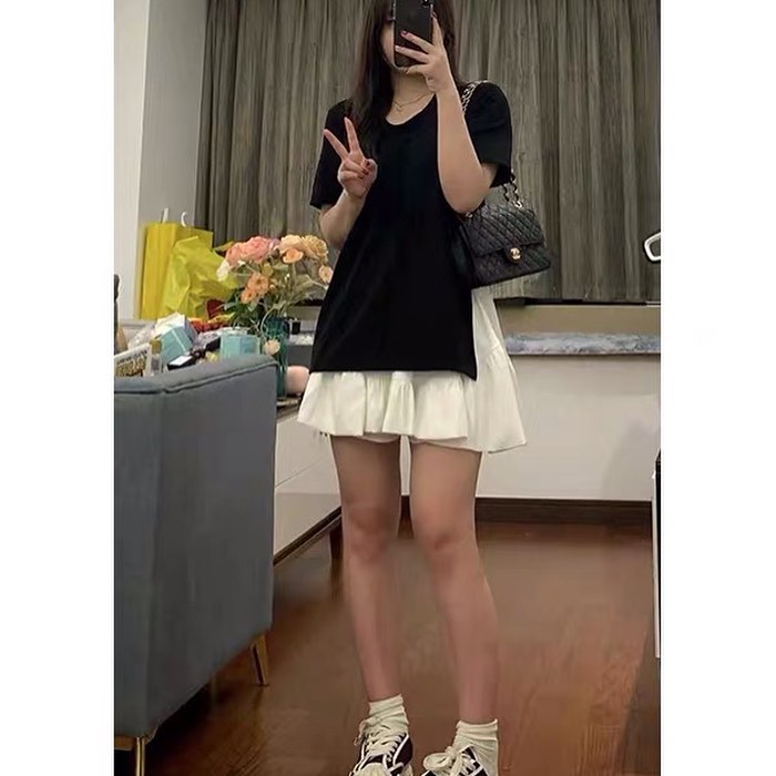 Áo phông chất cotton + chân váy thể thao dành cho bigsize·