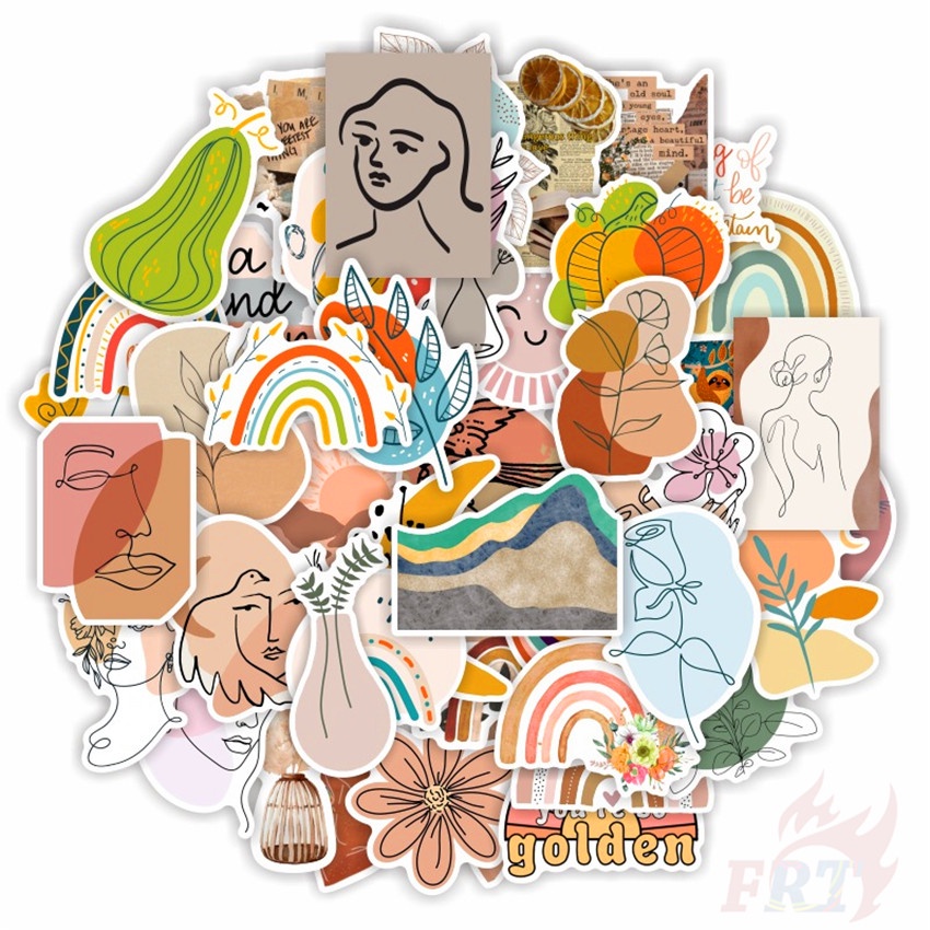 100Pcs/Set ❉ Nordic Abstract Art Series A Stickers ❉ Figure Painting &amp; Positive Healing DIY Fashion Mixed Luggage Laptop Skateboard Doodle Decals Stickers