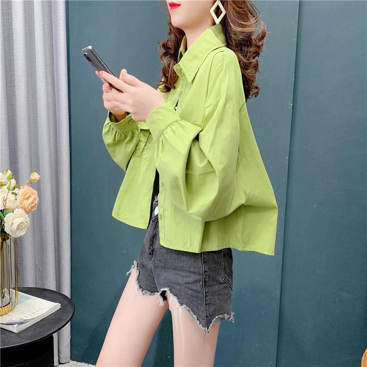 Áo sơ mi trắng tay dài dáng rộng thời trang mùa hè dành cho bạn nữ 2021