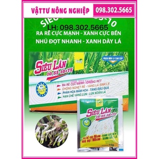 [Rẻ vô địch] PHÂN BÓN SIÊU LÂN XANH 10-55-10+ TE 15G (Phân bón Ra Rễ Nhú Đọt Xanh Dày lá)