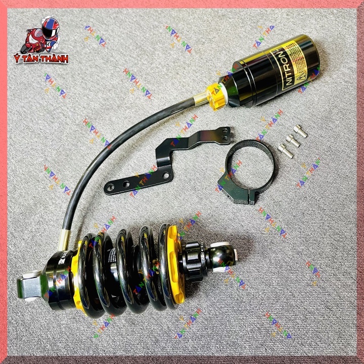 Phuộc sau exciter 150 bình dầu đen ty vàng MS128