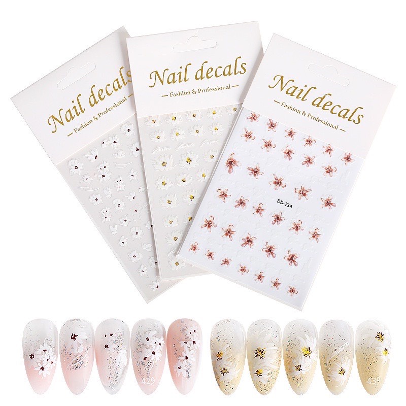 Sticker hoa dán móng tay nail mẫu 3d mới
