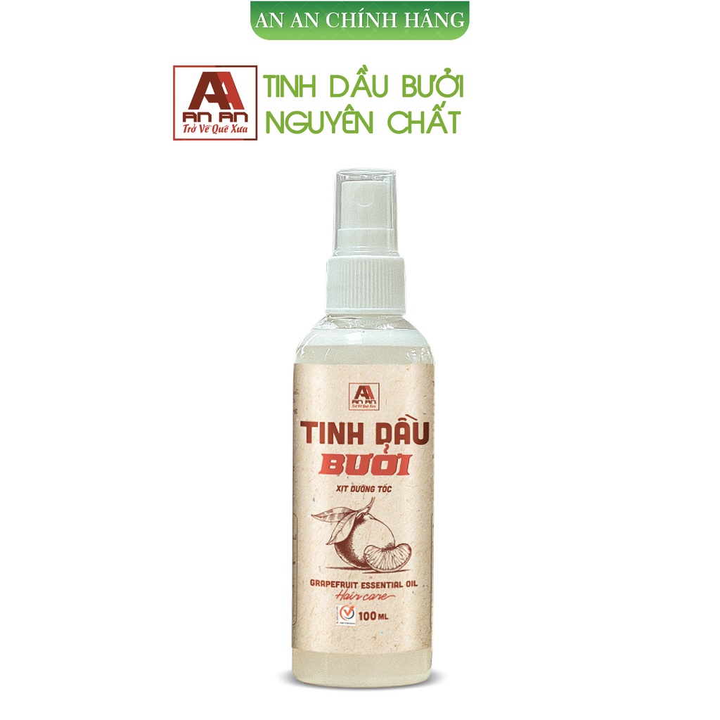 Xịt Bưởi Mọc Tóc, xịt tóc bưởi An An kích thích mọc tóc 100ml, 100% thảo mộc, an toàn cho mọi da đầu AVE09