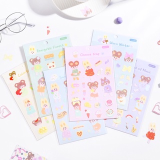 Nhãn dán sticker Agugu trang trí nhật kí màu sắc dễ thương