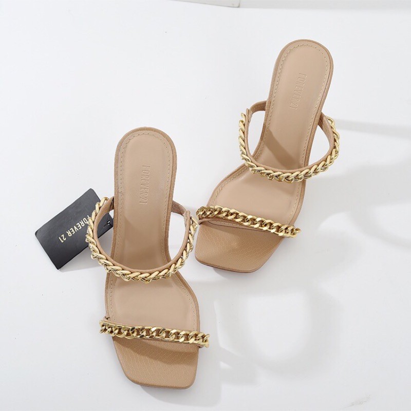 Guốc cao gót quai xích F21