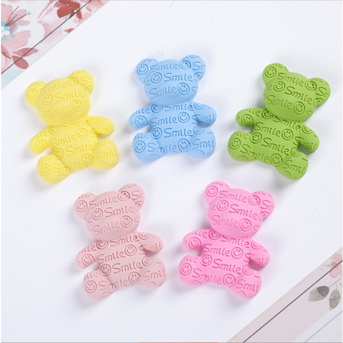 Sticker gắn dép sục Crocs hình gấu Smile nhiều màu