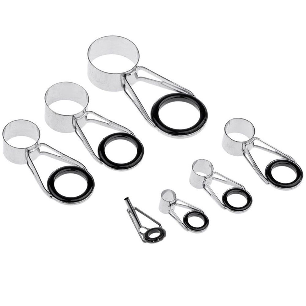 Set 7 vòng xỏ dây câu cá thiết kế 7 kích thước bằng thép không gỉ