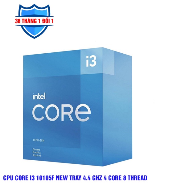 CPU Intel Core i3 10105F 4C/8T Bộ Vi Xử Lý 3.7GHz up to 4.4GHz, 6MB Hàng Chính Hãng- Nhập Khẩu  Hoàng Long Computer