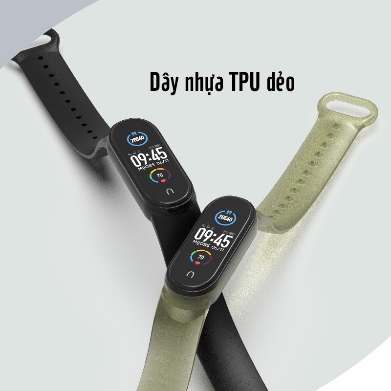 Dây đeo thay thế cho Xiaomi Miband 5 Mijobs trong suốt