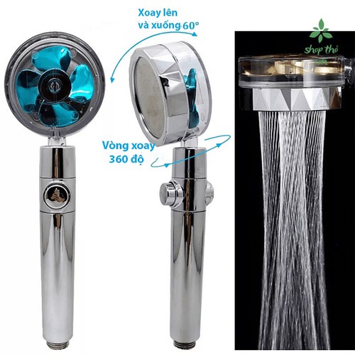 Bộ Vòi tắm hoa sen tăng áp cao cấp, đầu vòi hoa sen có cánh quạt xoay 360 độ và dây cài TS SEN CÁNH QUẠT