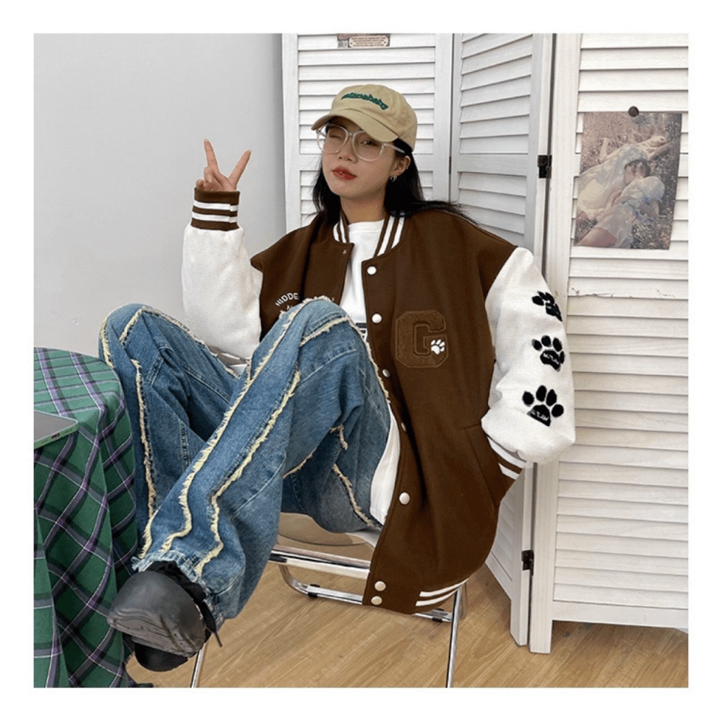 Áo Khoác Nỉ Bomber Nữ Chữ G In Gấu Chất Nỉ Mềm Mịn Form Rộng Che Nắng Thời Trang Siêu Hot NEW UNISEX