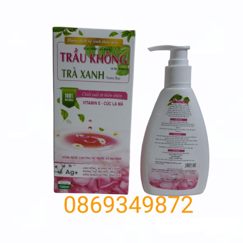 Vệ sinh phụ nữ Trầu không Trà xanh Nano bạc - Giúp kháng khuẩn ,khử mùi  , ngăn ngừa nấm ngứa - Chai 150ml