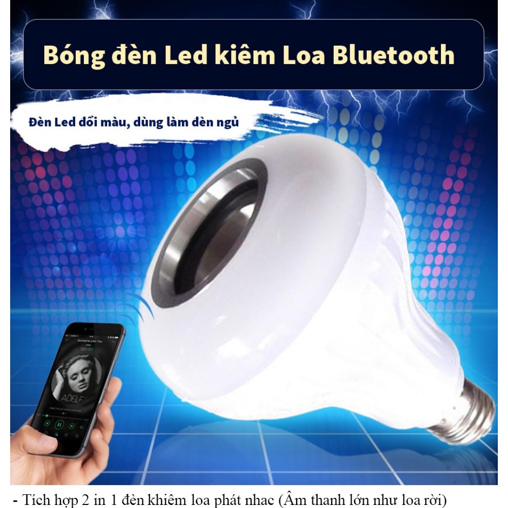 Bóng đèn led,Bóng đèn kiêm loa nhiều màu ( LED Music)