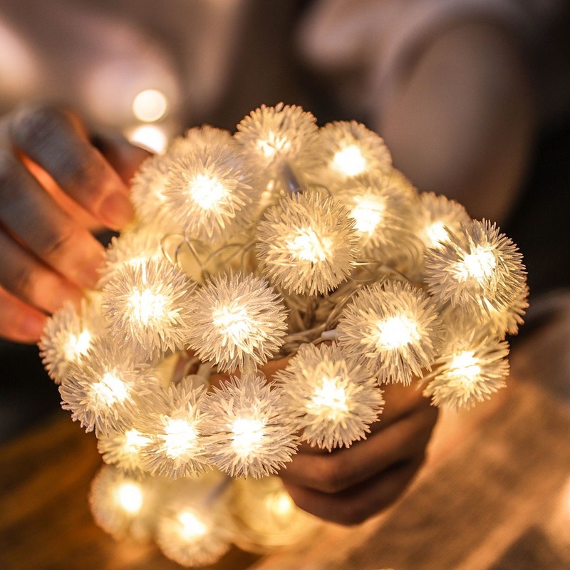 1.5/3/6M Ins Fairy Christmas Dandelion Light String /  Battery Powered Copper Wire Fairy Lights Party DecorLighting