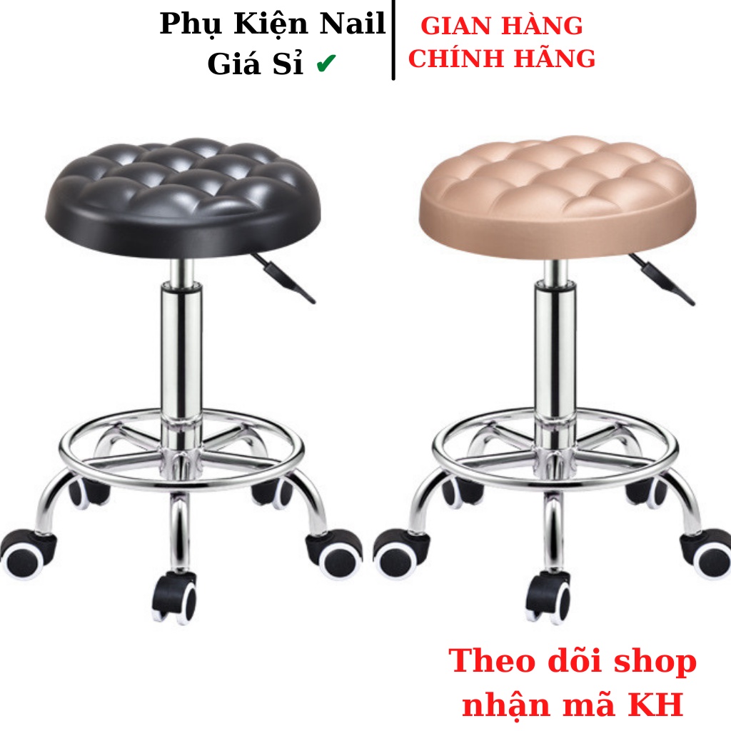 Ghế ngồi đôn xoay( nâng lên hạ xuống được) .