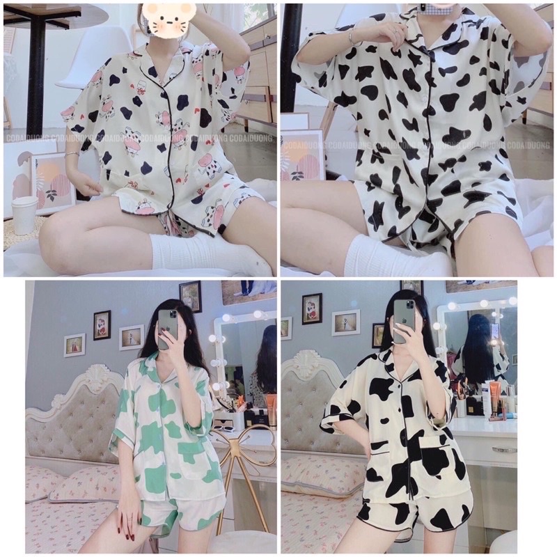 [Rẻ Vô Địch] Mẫu mới về Bộ ngủ quần cộc áo cộc pijama kate thái cực hot hit bộ pyjama bộ pizama