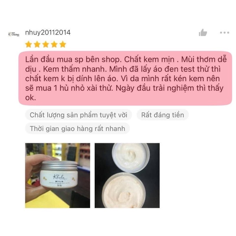 [ TRẮNG CẤP TỐC ] KEM DƯỠNG TRẮNG TOÀN THÂN MILK K’HULA