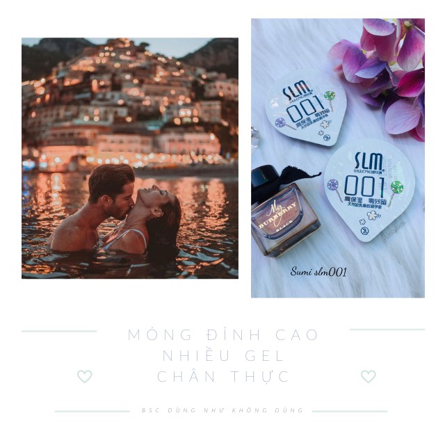 Gói 20baocaosu Slm001 siêu mỏng, dùng như không dùng, chân thực, an toàn, nhiều gel bôi trơn.