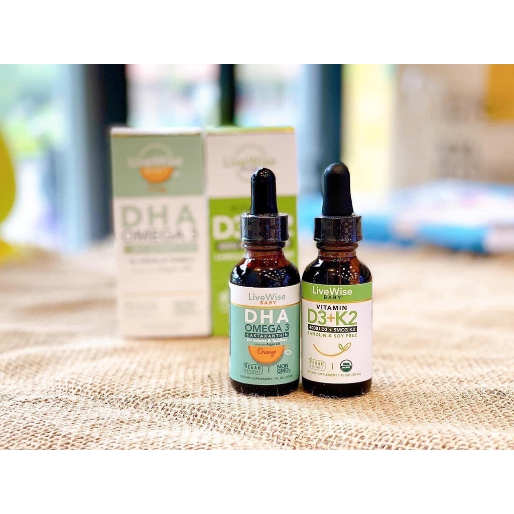 Vitamin D3K2 Livewise Organic - Livewise Baby nội địa Mỹ