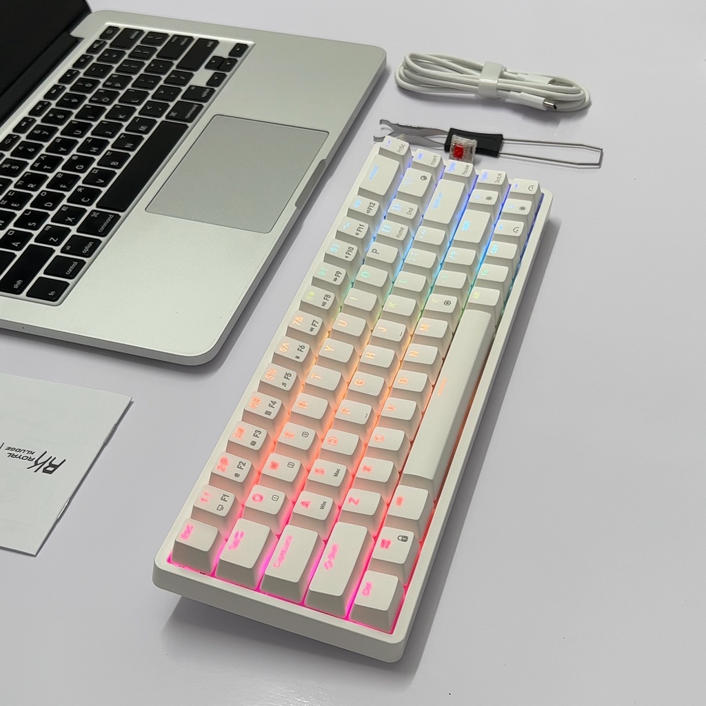 RKG68 Bàn phím cơ không dây RK G68 RGB chính hãng ROYAL KLUDGE, Hot Swappable, Bluetooth 5.0/ Wireless 2.4Ghz, Type C