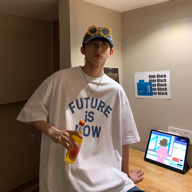 Áo phông tay lỡ unisex nam nữ thun form rộng teen cổ tròn oversize cotton FUTURE giá rẻ basic đen trắng tee SamMy96 Shop