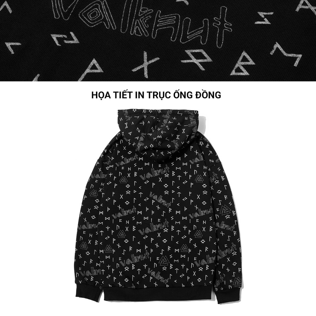 Áo khoác Nam Hoodie Zipper Đơn Giản Y2010 Thần Cổ Đại Valknut Ver3 20680 |YaMe|