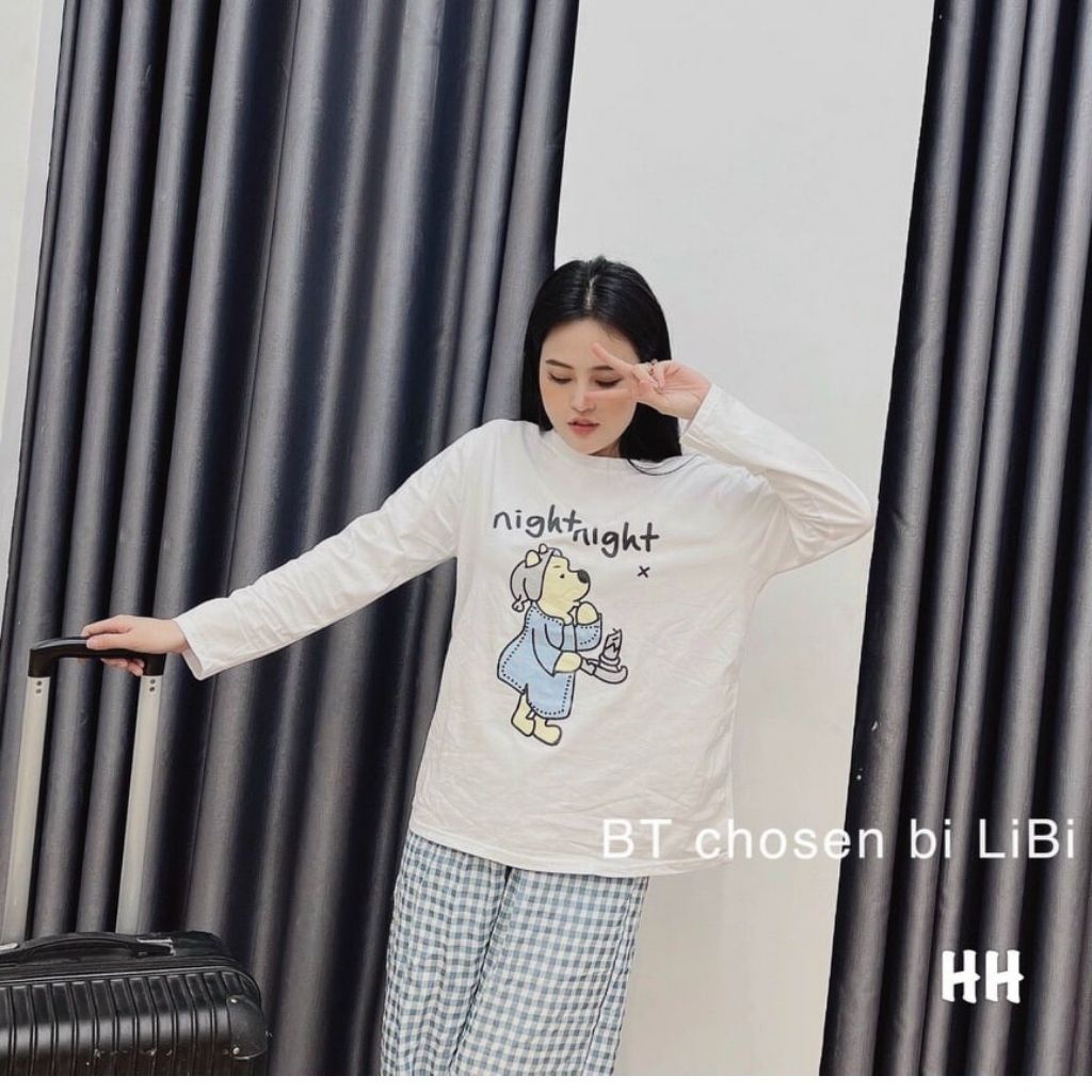 Bộ ngủ gấu quần kẻ cực cute | BigBuy360 - bigbuy360.vn