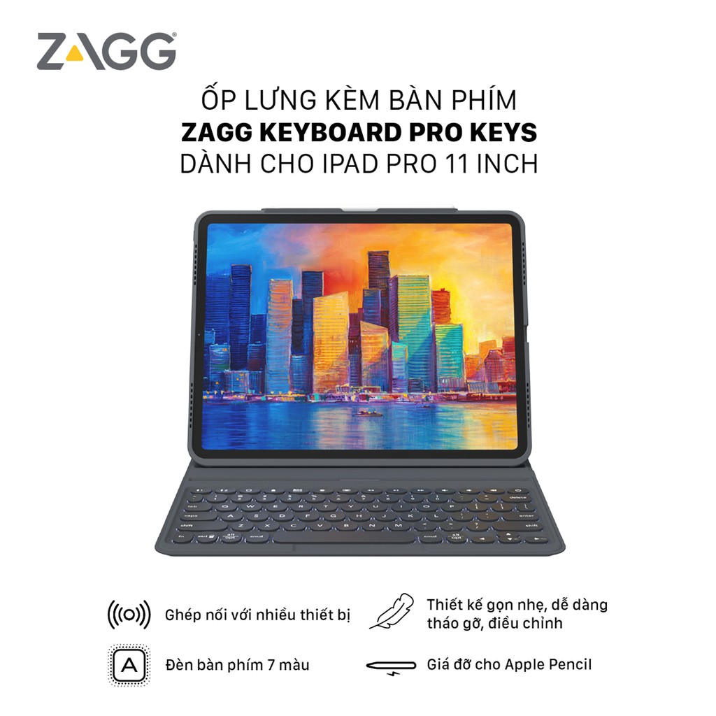 Ốp lưng kèm bàn phím ZAGG Pro Keys iPad Pro 11 inch - 103407976