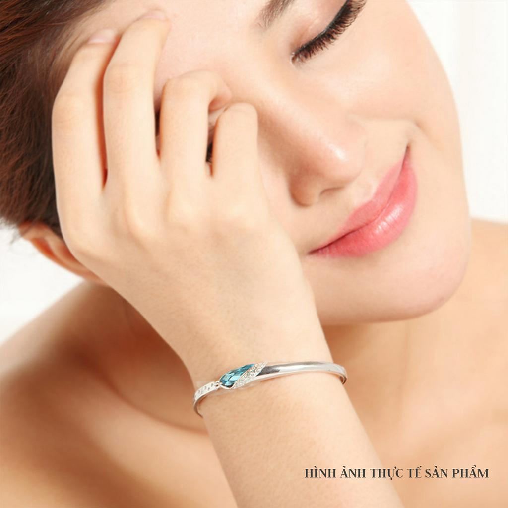 Lắc Tay Kiềng Nữ Bạc Ý S925 Huyền Thoại Biển Xanh LK-1330 Bảo Ngọc Jewelry