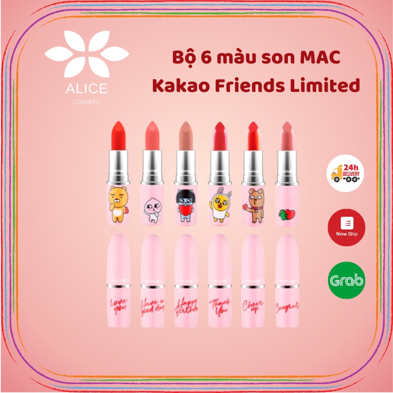 Son MAC Kakao Friends bản Limited vỏ hồng emotion hot nhất 2021 hàng chuẩn Auth có bill