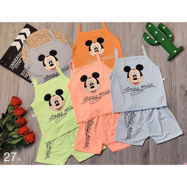 |FAMARAL2 giảm 10k cho đơn 50k|Bộ 2 dây Mickey Mouse coton 4 Chiều cho bé 8-18kg