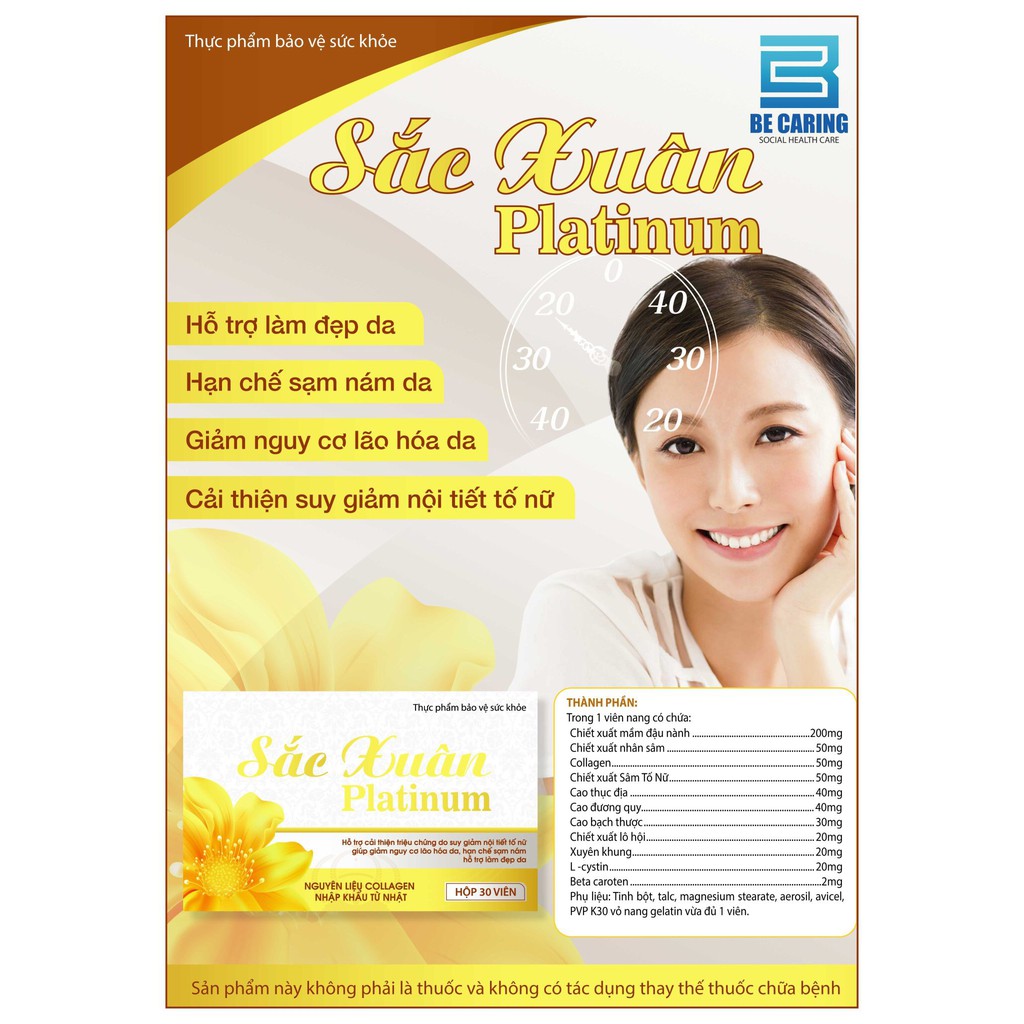 Viên uống đẹp da Sắc Xuân Platinum