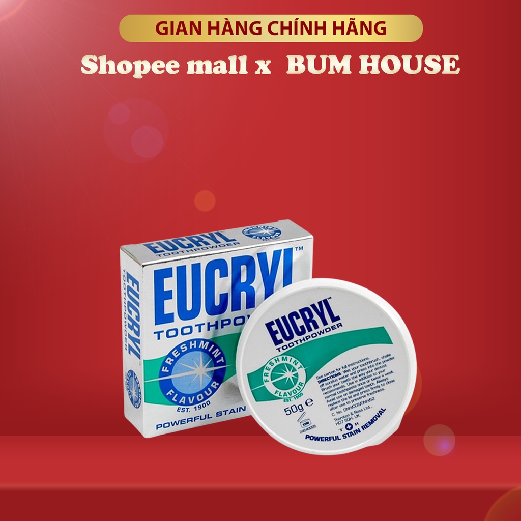 Bột Đánh Răng Tẩy Trắng Eucryl Toothpowder 50g