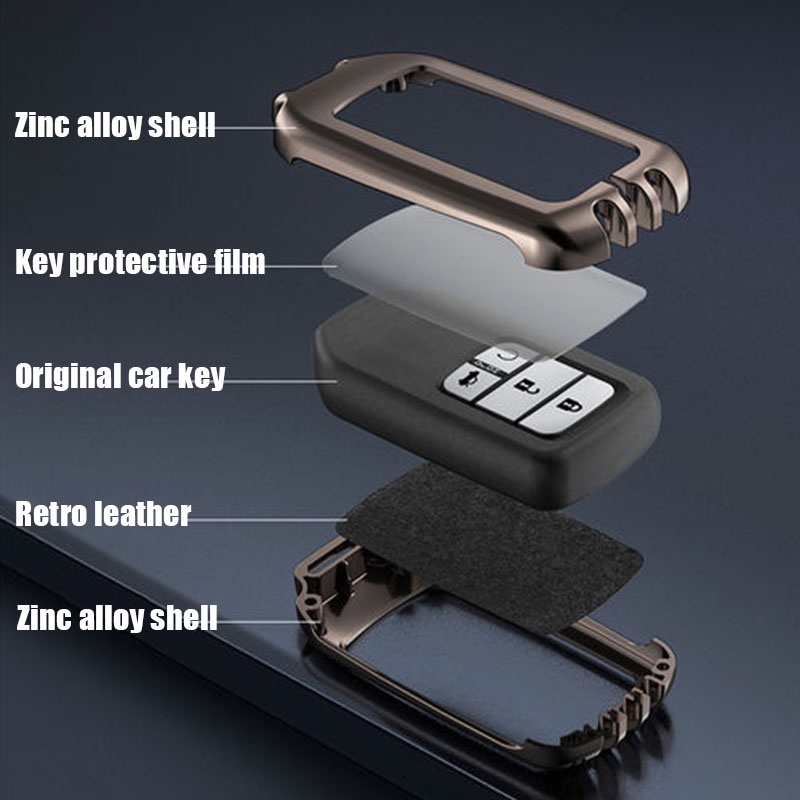 Vỏ Bọc Chìa Khóa Điều Khiển Từ Xa Bằng Hợp Kim Kẽm Cho Honda Civic City Jazz Brio BRV Accord