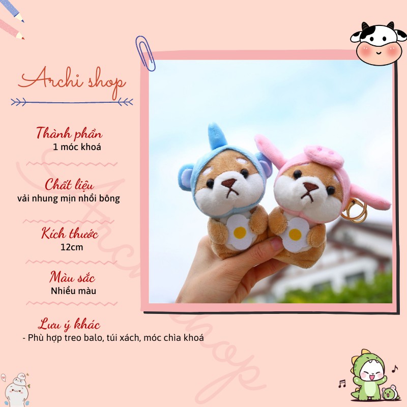 [Mã LIFE1404ALL50K giảm 10% đơn 200K] Móc khoá, móc cài balo hình chó shiba