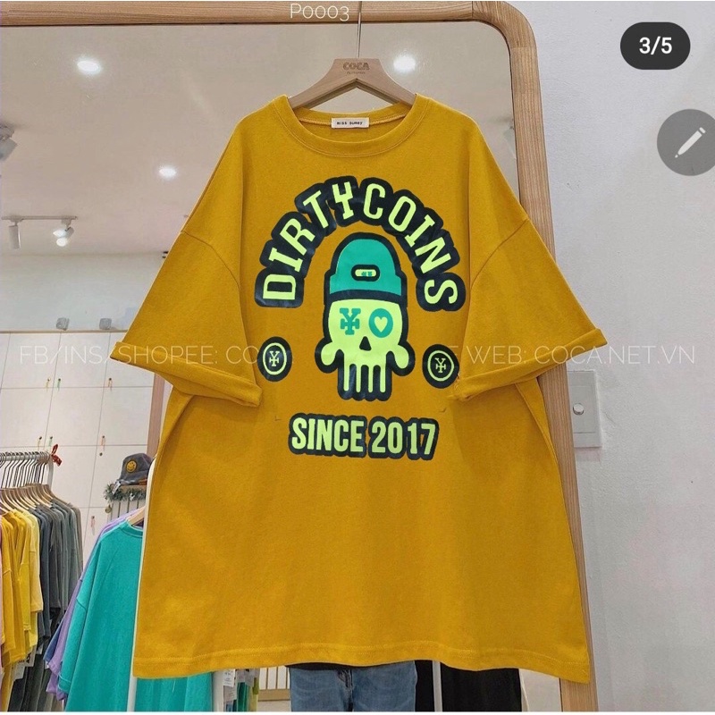  Áo phông tay lỡ vàng