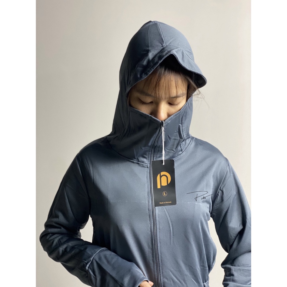Áo chống nắng toàn thân PATO áo khoác nắng nữ dáng dài chun eo chất kim cương thông hơi