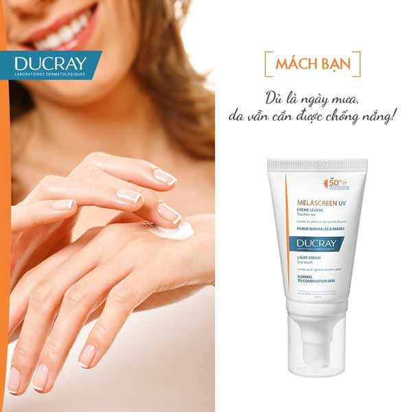 [CHÍNH HÃNG CÓ TEM] DUCRAY Melascreen UV Light Cream SPF50 40 mL - Kem chống nắng dành cho da dầu hỗn hợp ngừa lão hóa