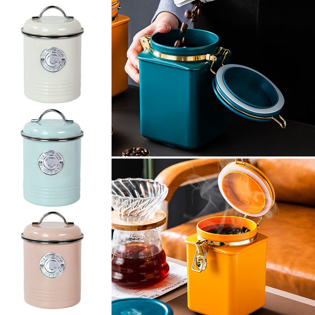 Set 3 Hũ Thiếc Đựng Trà / Cà Phê / Đường Có Nắp Cho Nhà Bếp