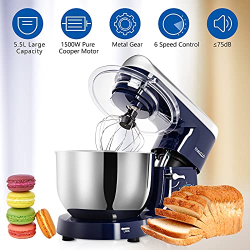 (Chính hãng Đức) Máy nhào bột ELEGANT LIFE SM-1518Y 5.5L 1500W - nhào bột, đánh trứng, trộn salad, chả giò...