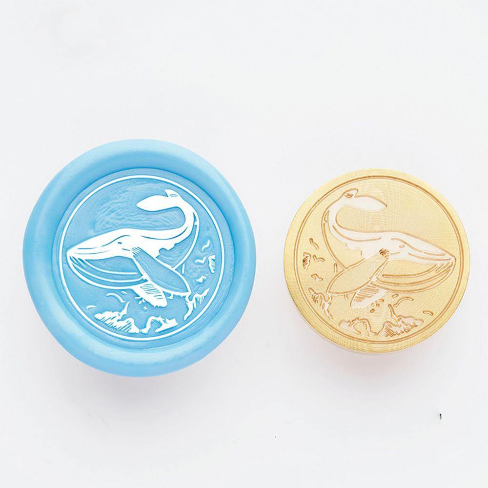 Con dấu MMULCK hình cá voi đầu tròn màu đen bằng đồng thau dùng trang trí tiệc cưới chất lượng cao