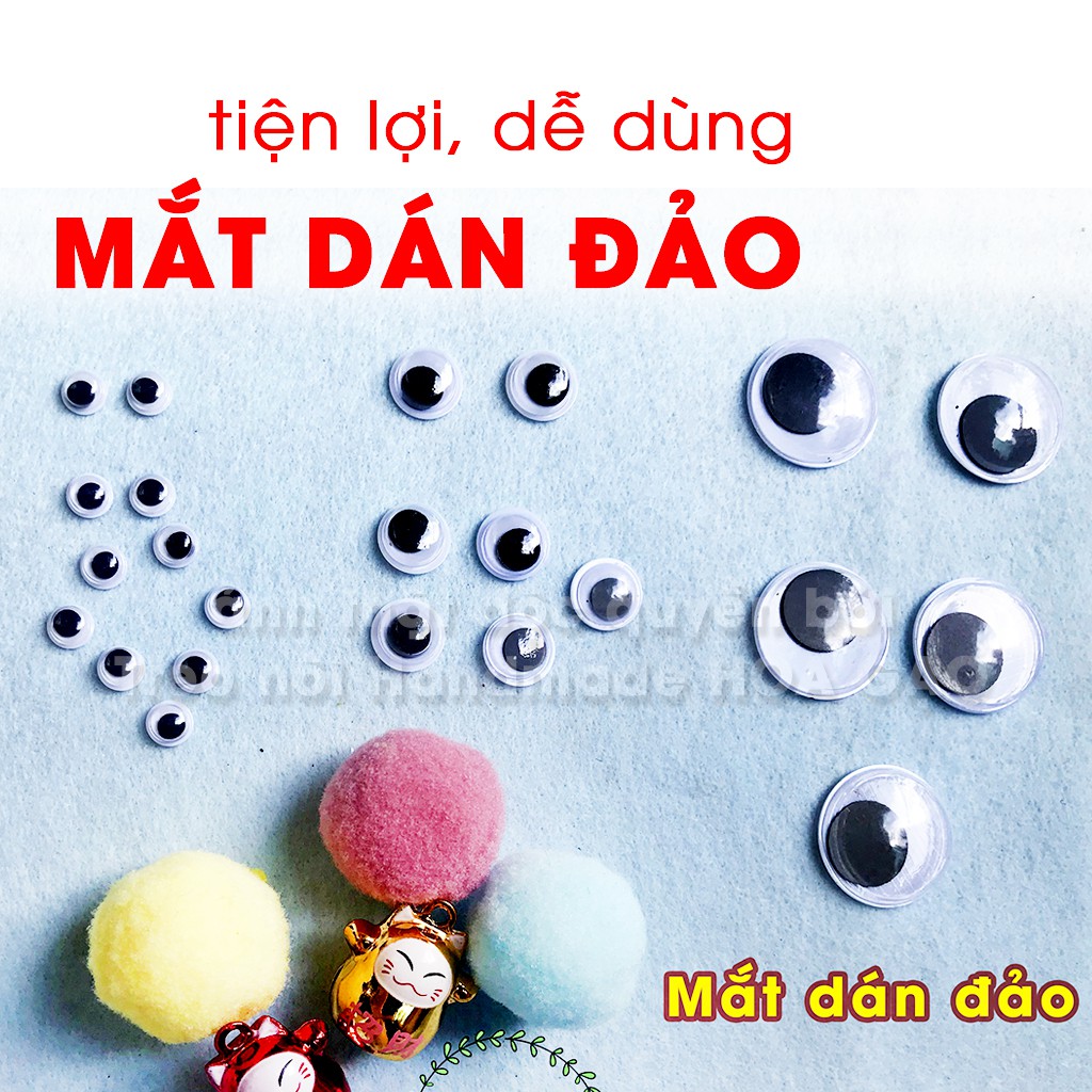 Mắt thú nhựa, mắt đảo đồ chơi handmade HOA GẠO làm treo nôi sách vải tiện lợi, nhanh chóng