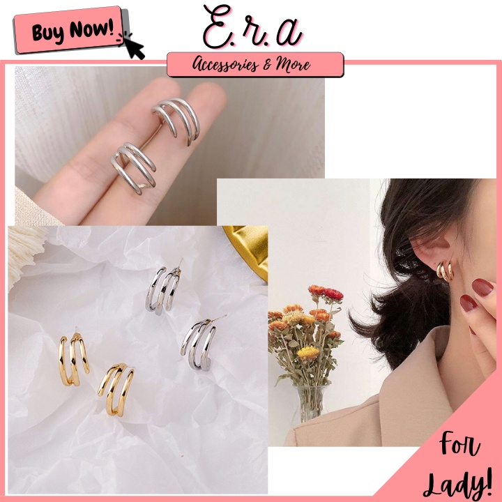 Bông Tai Xoắn Trơn Nữ Cao Cấp ERASHOP 079595 - Phong Cách Cực Ngầu, Cá Tính, Đơn Giản, Siêu Rẻ Đẹp