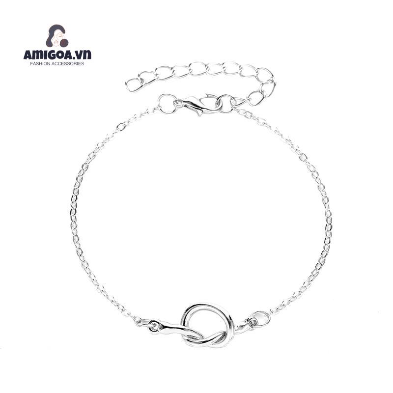 Lắc Chân Bằng Kim Loại Thắt Nút Đơn Giản Thời Trang Cho Nữ